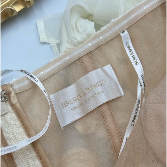 🆕 BRONX & BANCO 🧿 NWOT Sabrina White Bridal Midi Dress, Sz L / US 8 - Picture 14 of 16